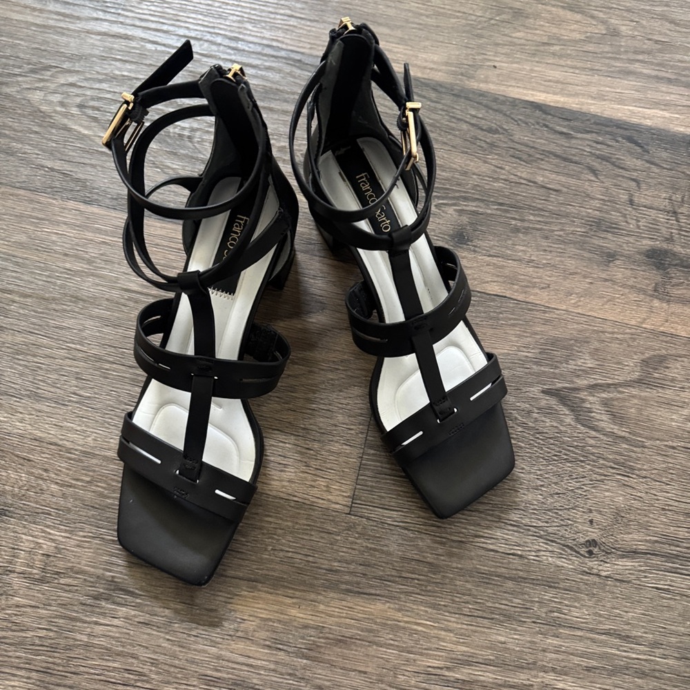 Franco Sarto Black Strappy Sandal - Women's L-Kori